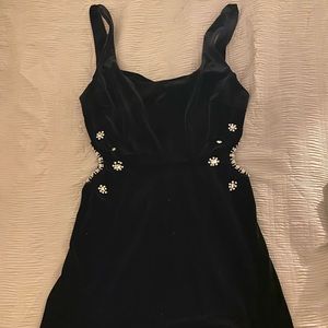 Zara Black Mini Dress with Crystalized Cutout